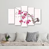 Wandbild 5-teilig, Kirschblüte Japan Natur 