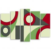 Canvas print 5 stuks, Geometrische abstractie vormen 