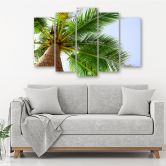 Leinwandbild 5 teilig, Palme Meer Strand 