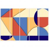 Leinwandbild 5 teilig, Geometrische Abstraktionsformen 