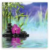 Leinwandbild, Steine ​​auf dem Wasser Zen 