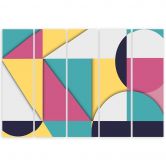 Leinwandbild 5 teilig, Geometrische Abstraktionsformen 