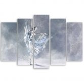 Leinwandbild 5 teilig, Ballerina Pirouet 