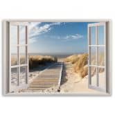 Leinwandbild, Fenstersteg am Strand 