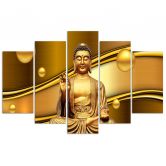 Canvas print 5 stuks, Boeddha Gouden Feng Shui 