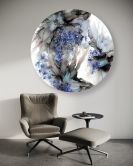 Rundes Leinwandbild Abstraktes Aquarell mit Blumen 