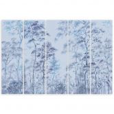 5-delige canvasprint, hoge dunne bomen 