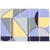Leinwandbild 5 teilig, Geometrische Abstraktionsformen 