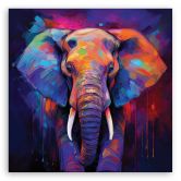Leinwandbild Elefant Tiere Farbig 