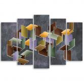 Leinwandbild 5 teilig, 3D -Rätsel 