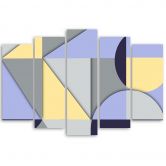 Leinwandbild 5 teilig, Geometrische Abstraktionsformen 