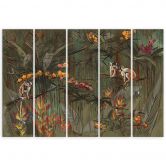 5-delige canvas print, apen in de jungle 