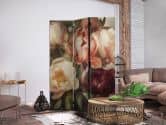 Paravent, Raumteiler freistehend, Trennwand - Blooming Peonies - Charismatic Flowers Bathed in Sunlight 