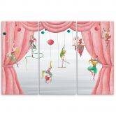 3-delige canvas print, circusacrobaat 