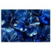 Leinwandbild, Blaue Glasblumen 3D 