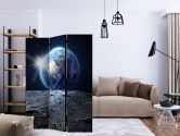 Screen room divider - Udsigt til den blå planet, 3-delt 