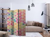 Paravent, Raumteiler freistehend, Trennwand - Geometrie der Buchstaben 