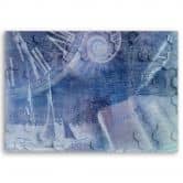 Leinwandbild, Abstrakt  Blau 3D 