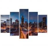 Wandbild 5-teilig, New York Skyline City Usa 