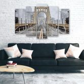 Leinwandbild 5 teilig, Brooklyn Bridge in New York 