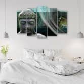 Leinwandbild 5 teilig, Zen Buddha Türkis Wellness 