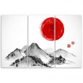 Leinwandbild 3-teilig, Japan Berge Landschaft 