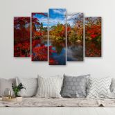 Leinwandbild 5 teilig, Japanische Gartenlandschaft 