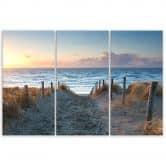 Leinwandbild 3-teilig, Sonnenuntergang an der Ostsee 