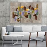 Impression sur toile en 3 parties, puzzle 3D 