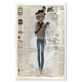 Leinwandbild, Hipster-Leopard - Zeitungsartikel 