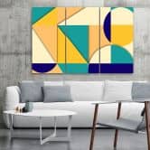 Leinwandbild 3 teilig, Geometrische Abstraktionsformen 