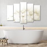 Leinwandbild 5 teilig, Gebläse Blumen Natur 
