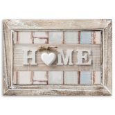 Leinwandbild, Aufschrift Home Herz Vintage Stil 