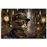 Leinwandbild, Fantastische Katze im Steampunk-Stil 