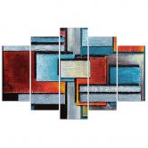 Leinwandbild 5 teilig, Abstraktion Farbe 
