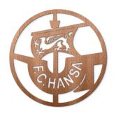 Holzdeko FC Hansa Rostock Logo - Mahagoniholz Rund Ø38 cm 