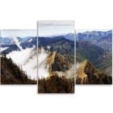 Leinwandbild 3-teilig, Berg Landschaft Nebel Natur 