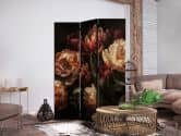 Paravent, Raumteiler freistehend, Trennwand - Magnificent Tulips on a Black Background 