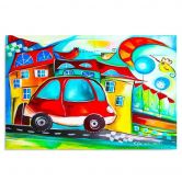 Leinwandbild, Rotes Auto 