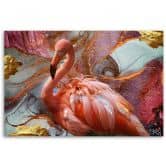 Leinwandbild, Rosa Flamingo Abstraktion 