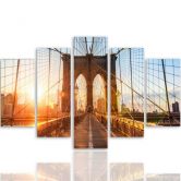 Leinwandbild 5 teilig, Brooklyn-Brücke New York 