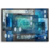 Canvas schilderij, blauwe abstractie 3d 