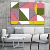 Leinwandbild 3 teilig, Geometrische Abstraktionsformen 