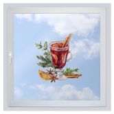 Sticker pour fenêtre Un verre de vin chaud 