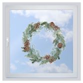 Sticker pour fenêtre Couronne de Noël  