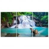 3-delige canvas print, waterval berg bos natuur 