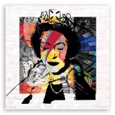 Tableau sur toile, Banksy reine d'Angleterre 