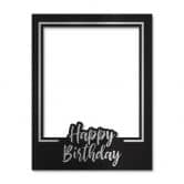 Fotorahmen Happy Birthday Schwarz - Partyrahmen für Geburtstagfeier 