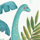 Fototapete Farbenfrohe Dinosaurier im Urzeitwald - Bonne Müller 