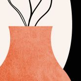 Wall Mural Vases in black and orange - Kubistika 
